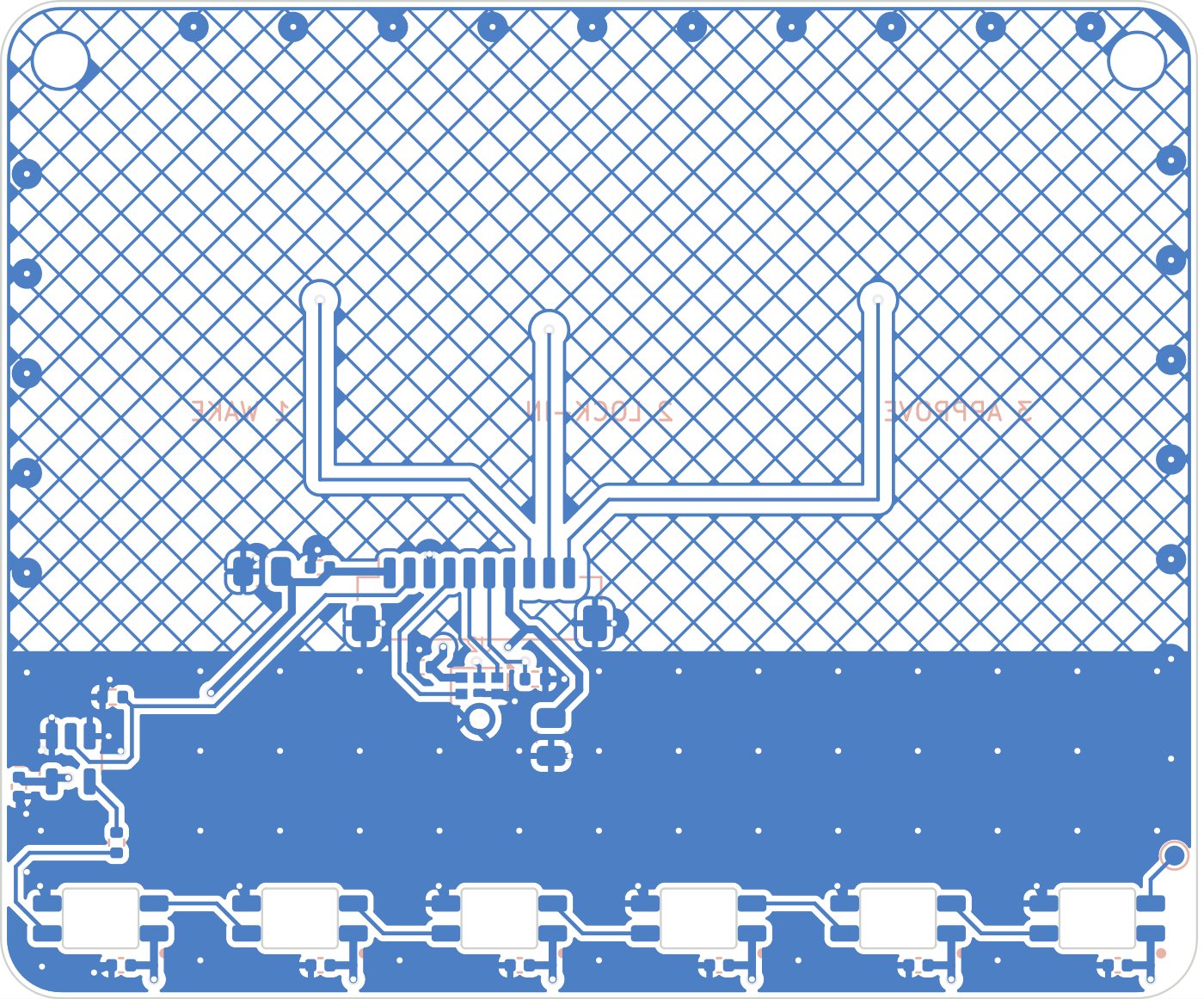 Crown PCB bottom copper layer